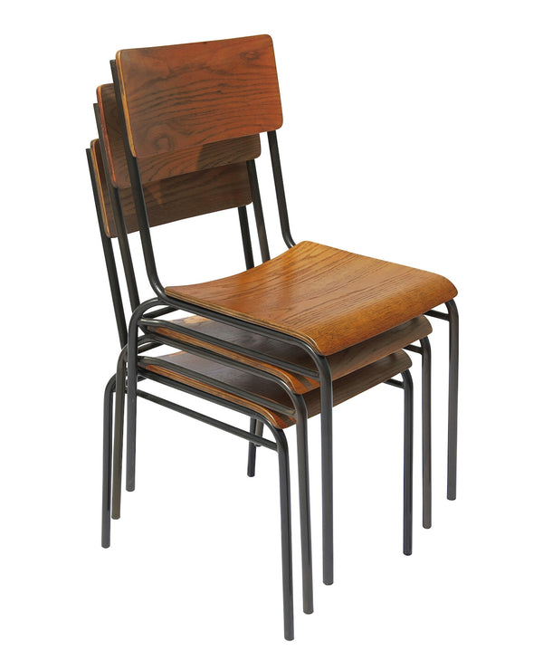Titus Side Chair Oak-Gunmetal-Grey