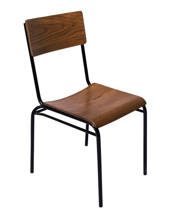Titus Side Chair Oak-Gunmetal-Grey
